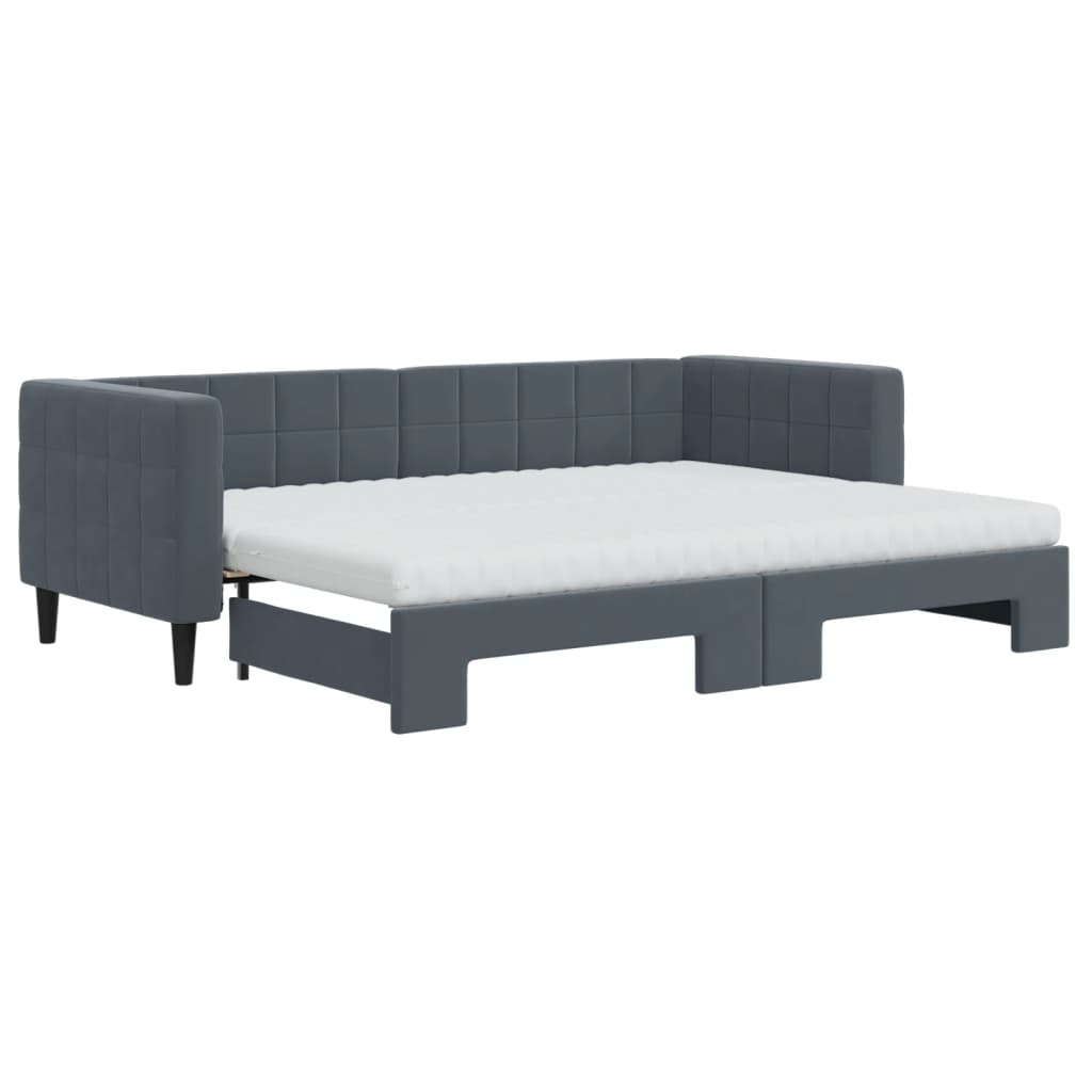 Lit de jour avec lit gigogne et matelas - 80x200 cm - Sensuri Maison