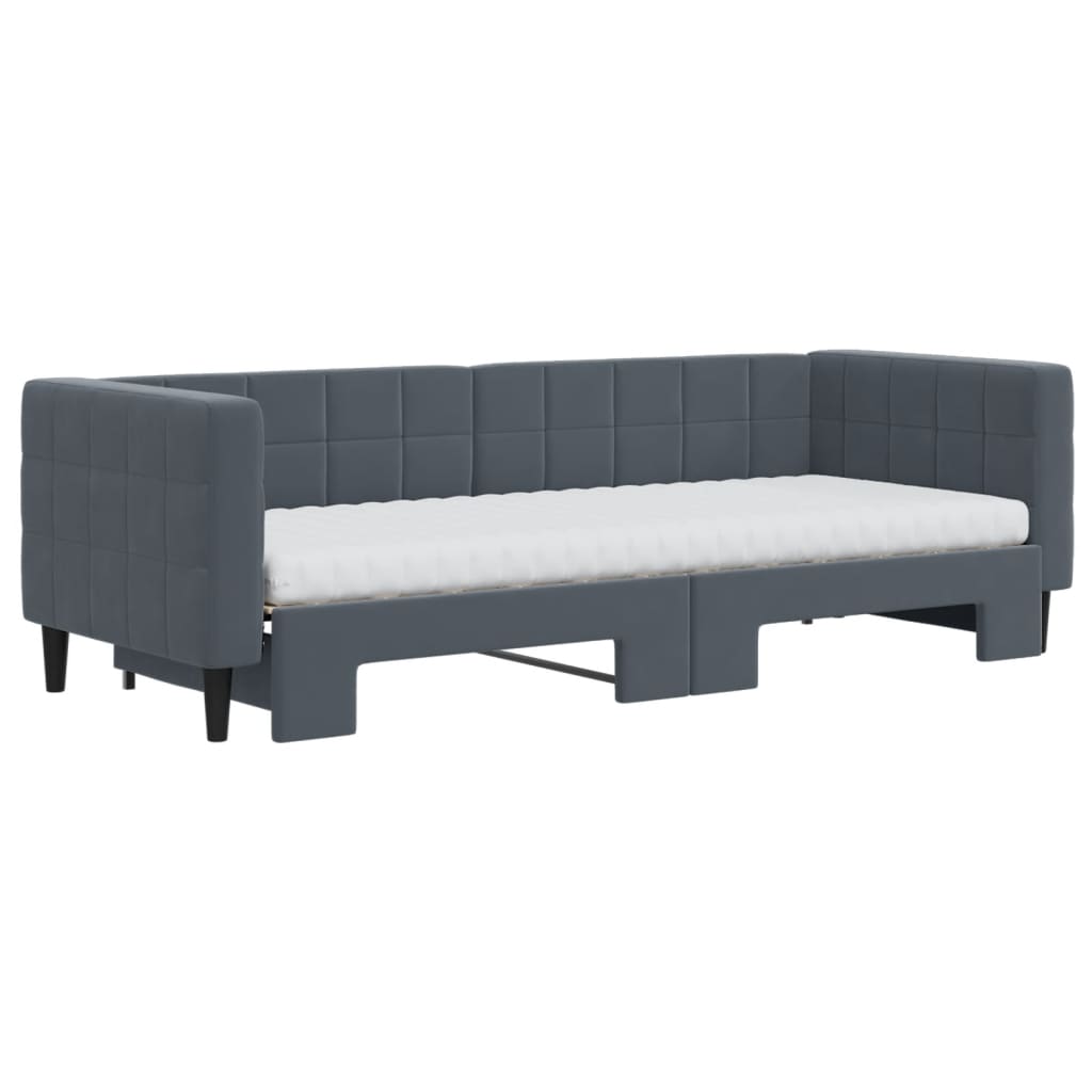 Lit de jour avec lit gigogne et matelas - 80x200 cm - Sensuri Maison