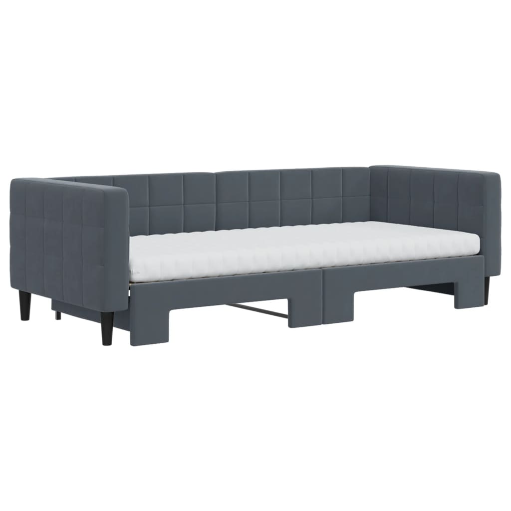 Lit de jour avec lit gigogne et matelas - 80x200 cm - Sensuri Maison