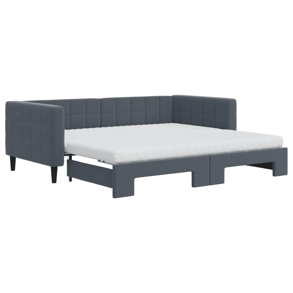 Lit de jour avec lit gigogne et matelas - 80x200 cm - Sensuri Maison