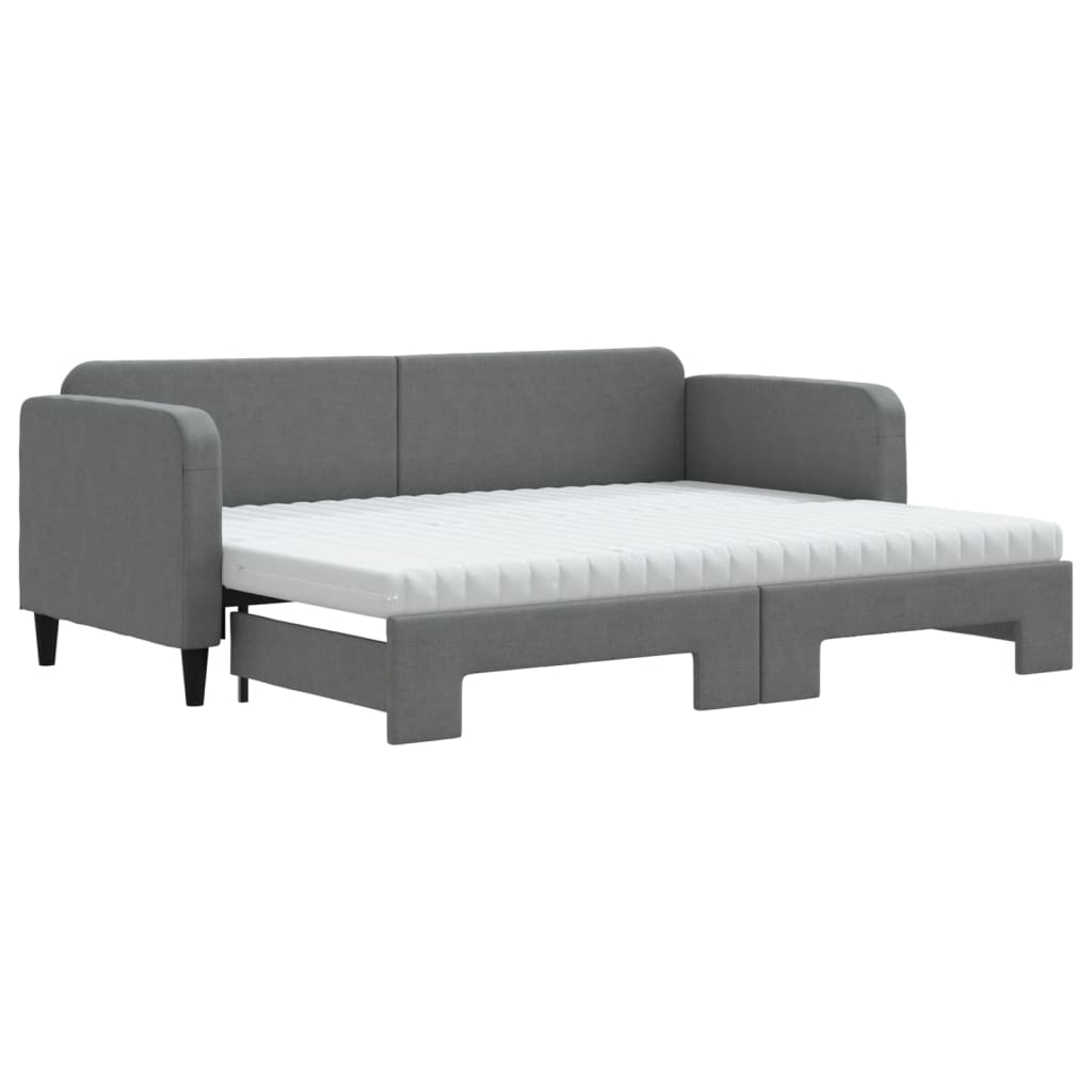 Lit de jour avec gigogne et matelas - 100x200 cm - Sensuri Maison