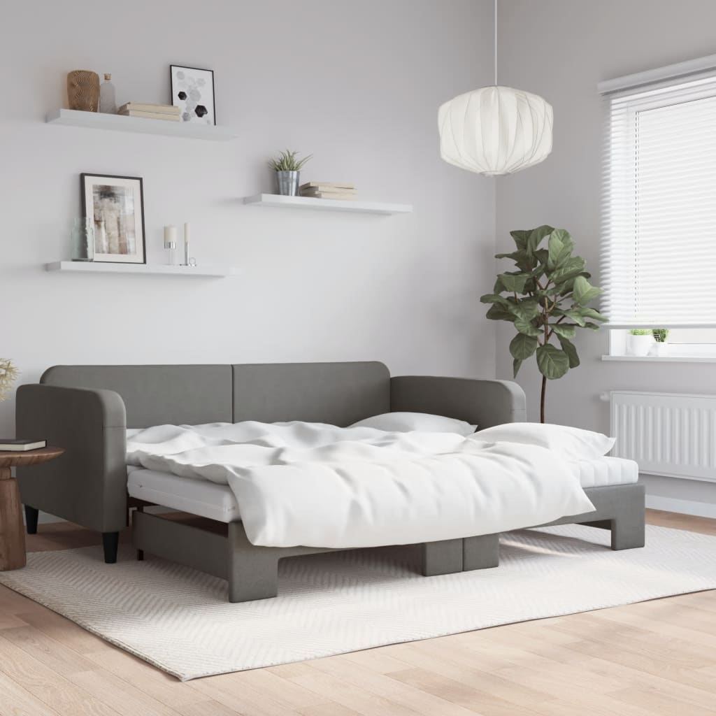 Lit de jour avec gigogne et matelas  100x200 cm tissu - Imagem 13