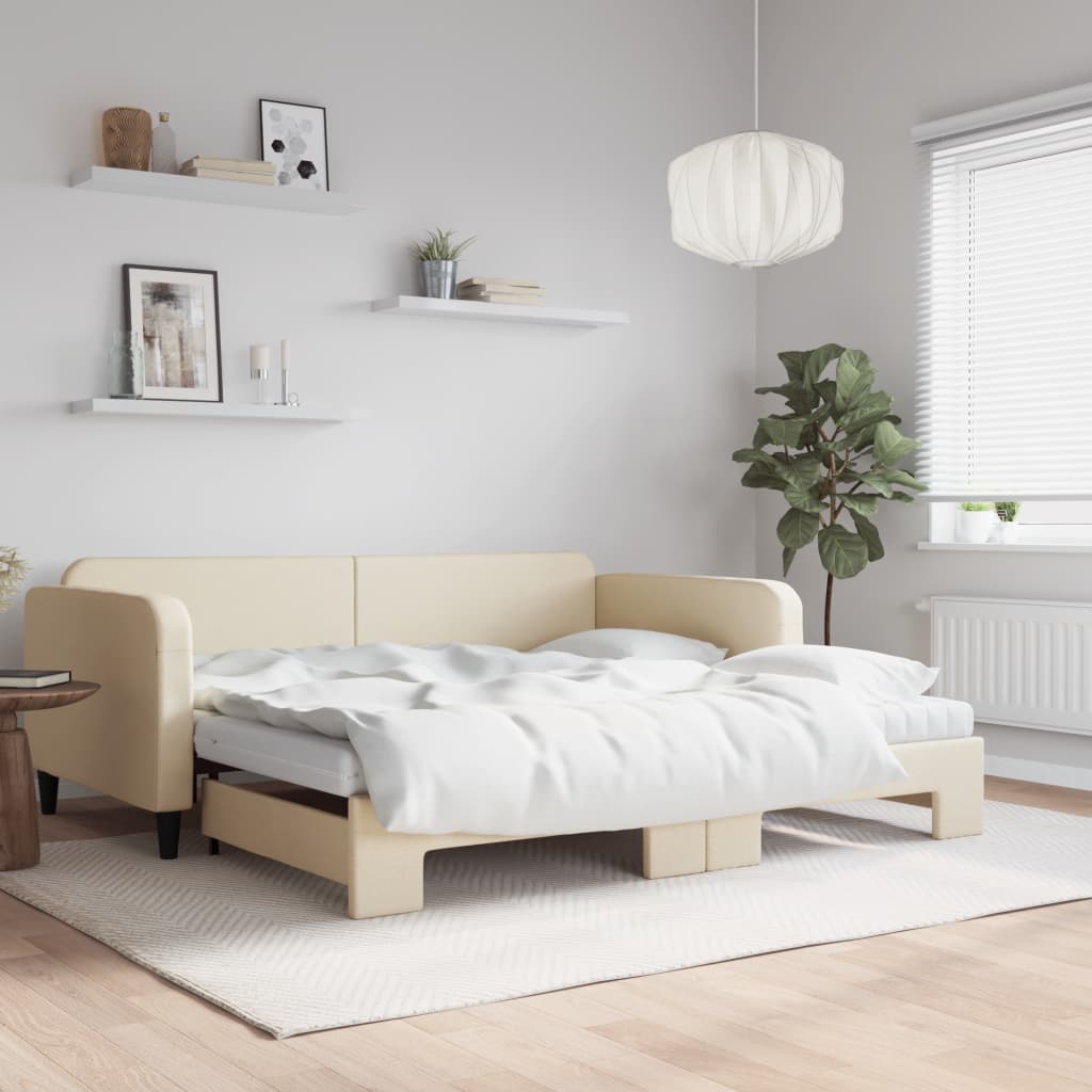 Lit de jour avec gigogne et matelas  100x200 cm tissu - Imagem 1