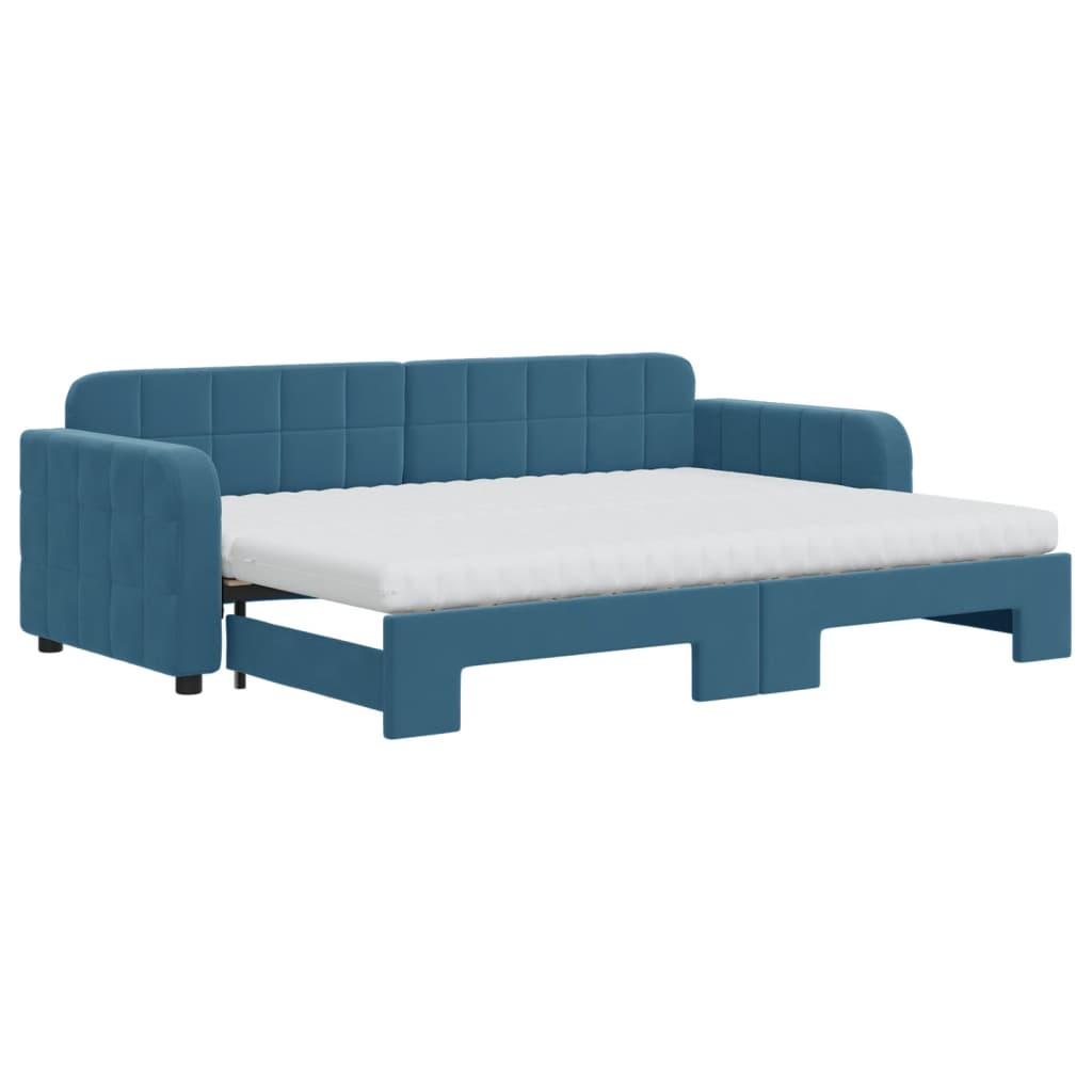 Lit de jour avec lit gigogne et matelas  80x200 cm velours - Imagem 2