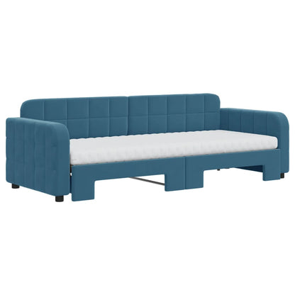 Lit de jour avec lit gigogne et matelas  80x200 cm velours - Imagem 3