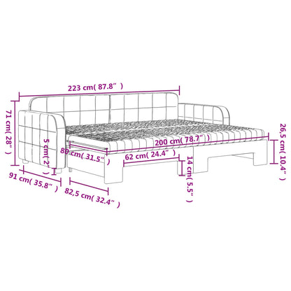 Lit de jour avec lit gigogne et matelas  80x200 cm velours - Imagem 12