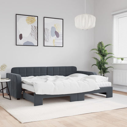 Lit de jour avec lit gigogne et matelas - 80x200 cm - Sensuri Maison