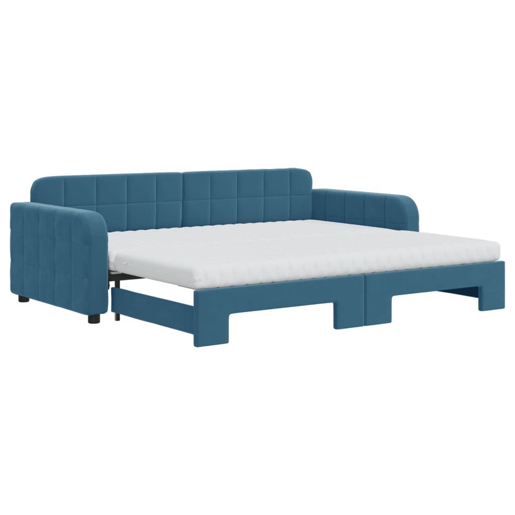 Lit de jour avec lit gigogne et matelas  80x200 cm velours - Imagem 14