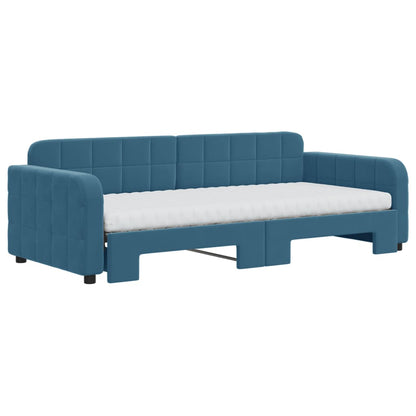 Lit de jour avec lit gigogne et matelas  80x200 cm velours - Imagem 15