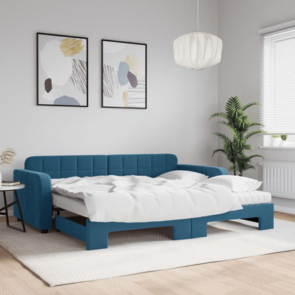 Lit de jour avec lit gigogne et matelas  80x200 cm velours - Imagem 13