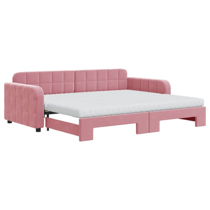 Lit de jour avec lit gigogne et matelas - 80x200 cm - Sensuri Maison