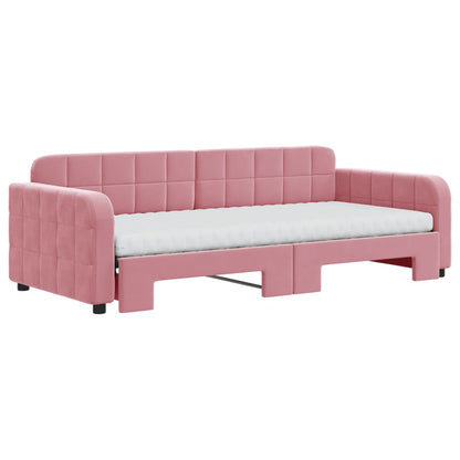 Lit de jour avec lit gigogne et matelas - 80x200 cm - Sensuri Maison