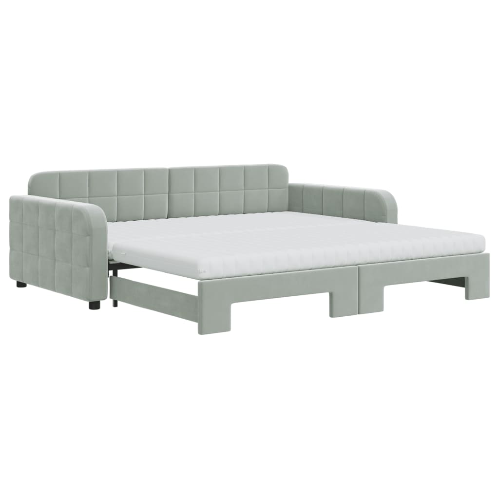 Lit de jour avec lit gigogne et matelas - 80x200 cm - Sensuri Maison