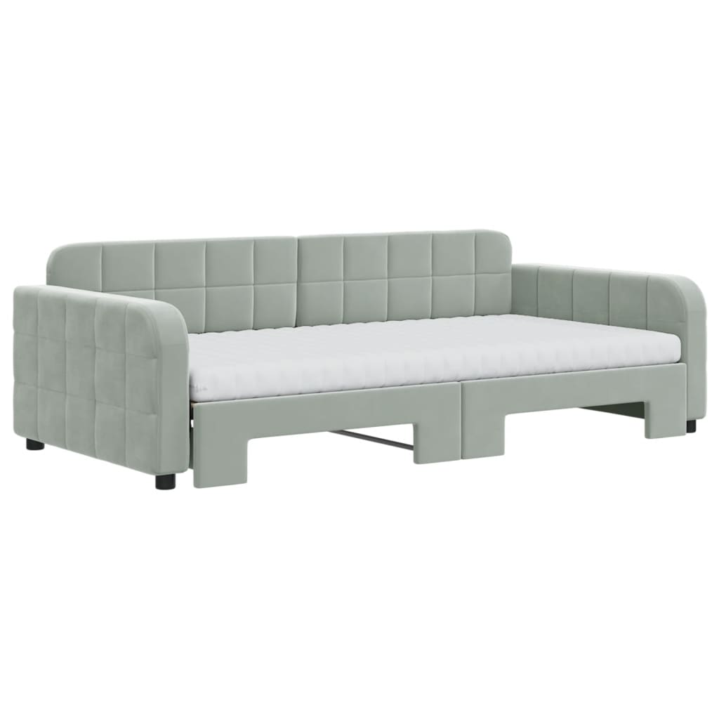 Lit de jour avec lit gigogne et matelas - 80x200 cm - Sensuri Maison