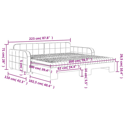 Lit de jour avec lit gigogne et matelas - 80x200 cm - Sensuri Maison