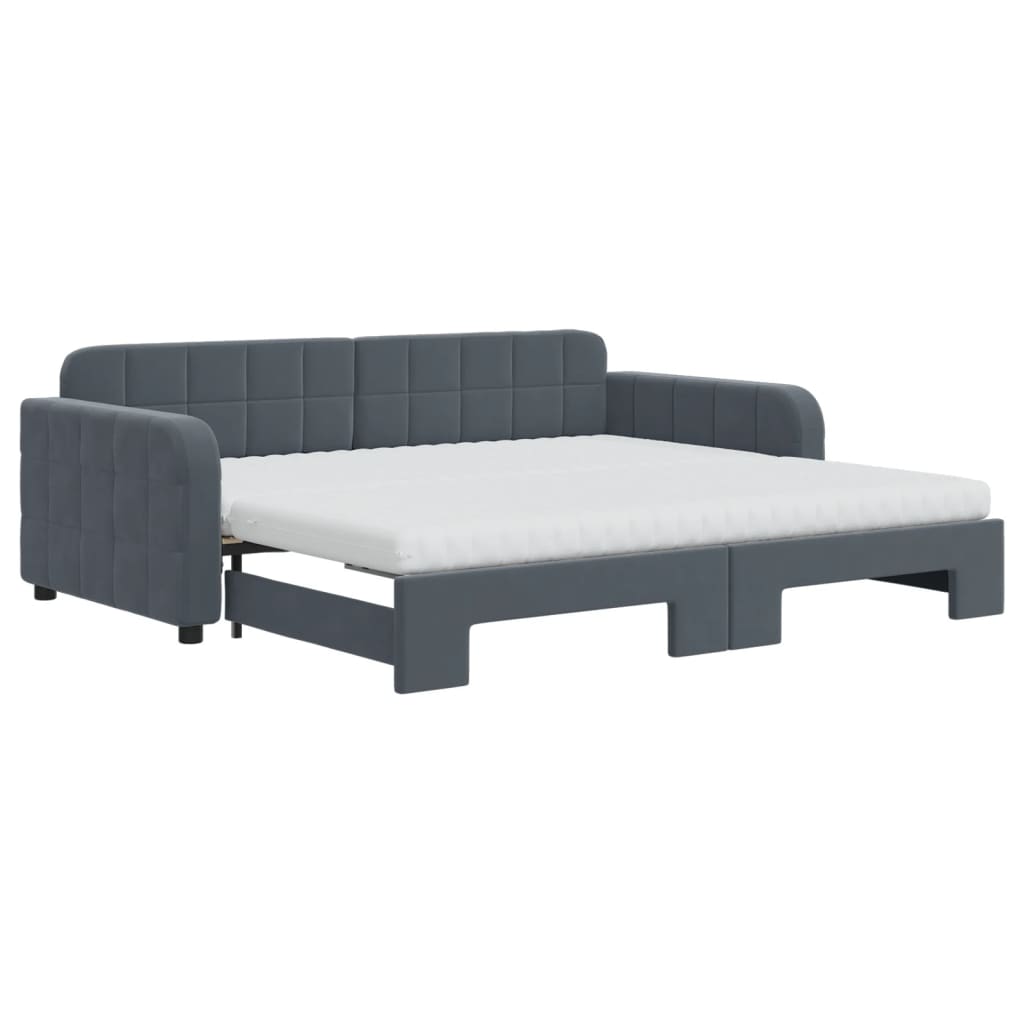 Lit de jour avec lit gigogne et matelas - 80x200 cm - Sensuri Maison