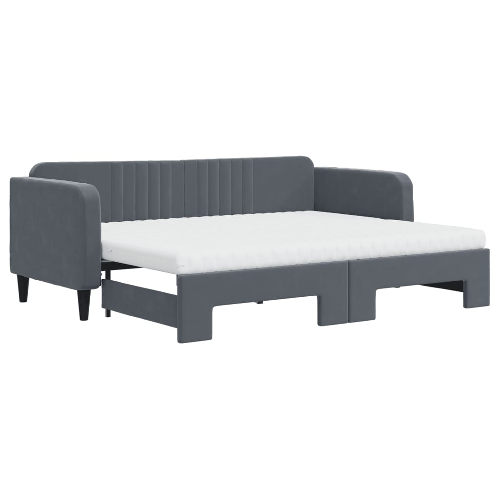 Lit de jour avec lit gigogne et matelas - 80x200 cm - Sensuri Maison