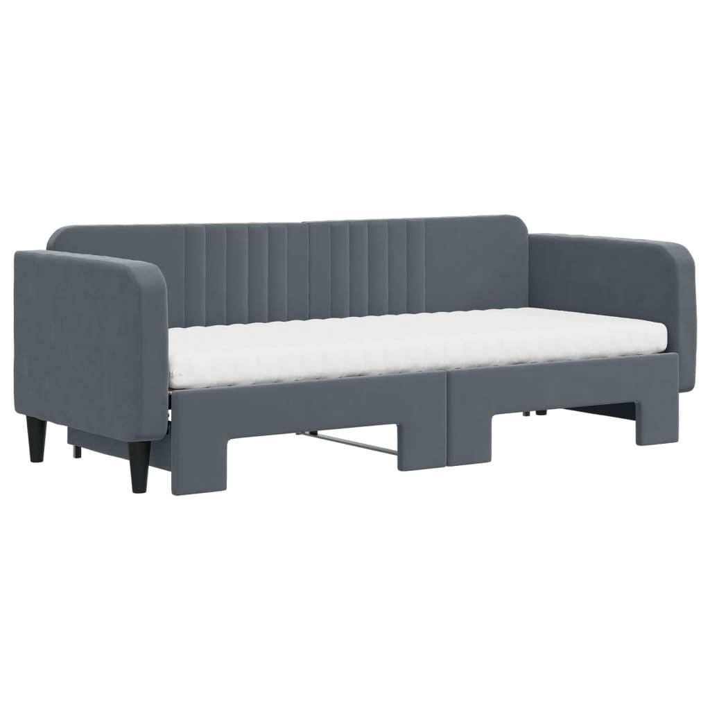 Lit de jour avec lit gigogne et matelas - 80x200 cm - Sensuri Maison