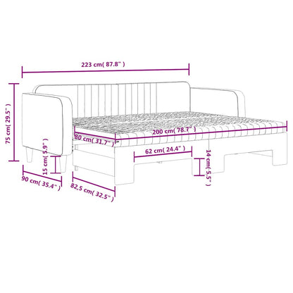 Lit de jour avec lit gigogne et matelas - 80x200 cm - Sensuri Maison