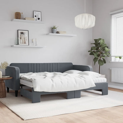 Lit de jour avec lit gigogne et matelas - 80x200 cm - Sensuri Maison