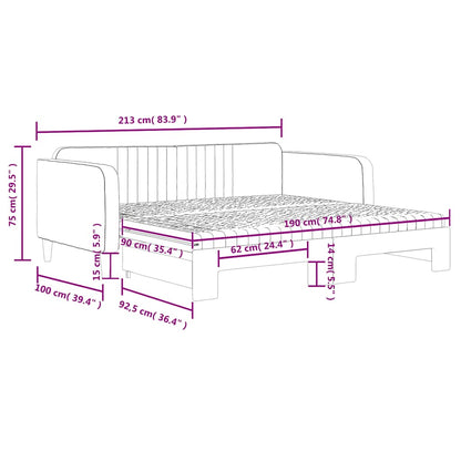 Lit de jour avec lit gigogne et matelas - 80x200 cm - Sensuri Maison