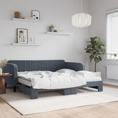 Lit de jour avec lit gigogne et matelas - 80x200 cm - Sensuri Maison