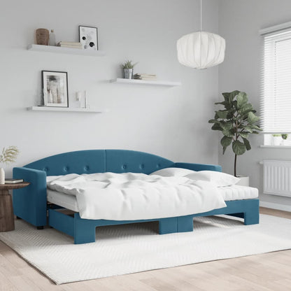 Lit de jour avec lit gigogne et matelas  80x200 cm velours - Imagem 1