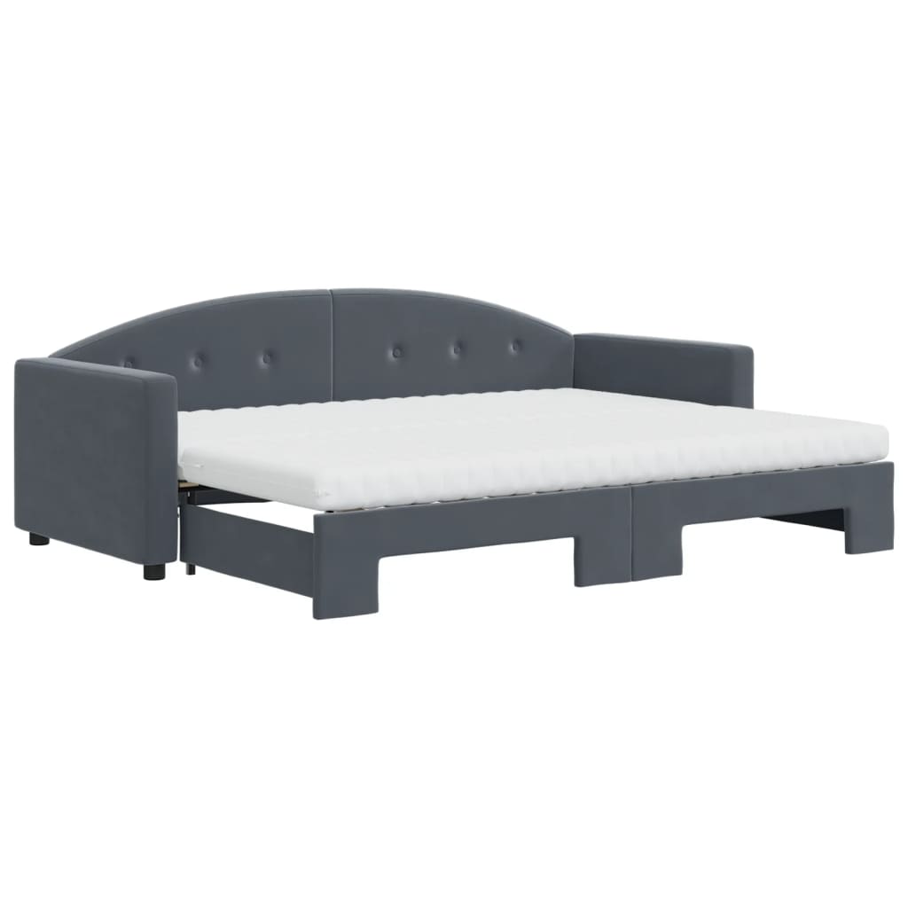 Lit de jour avec lit gigogne et matelas  80x200 cm velours - Imagem 14