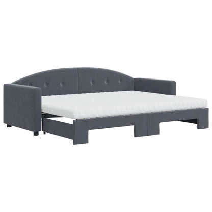 Lit de jour avec lit gigogne et matelas  80x200 cm velours - Imagem 14