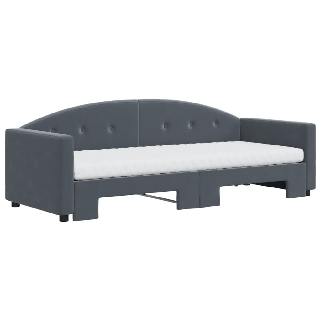 Lit de jour avec lit gigogne et matelas  80x200 cm velours - Imagem 15