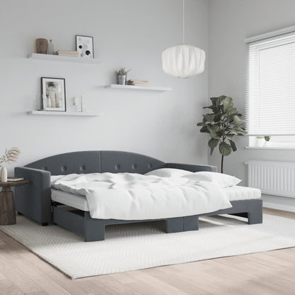Lit de jour avec lit gigogne et matelas - 80x200 cm -Sensuri Maison