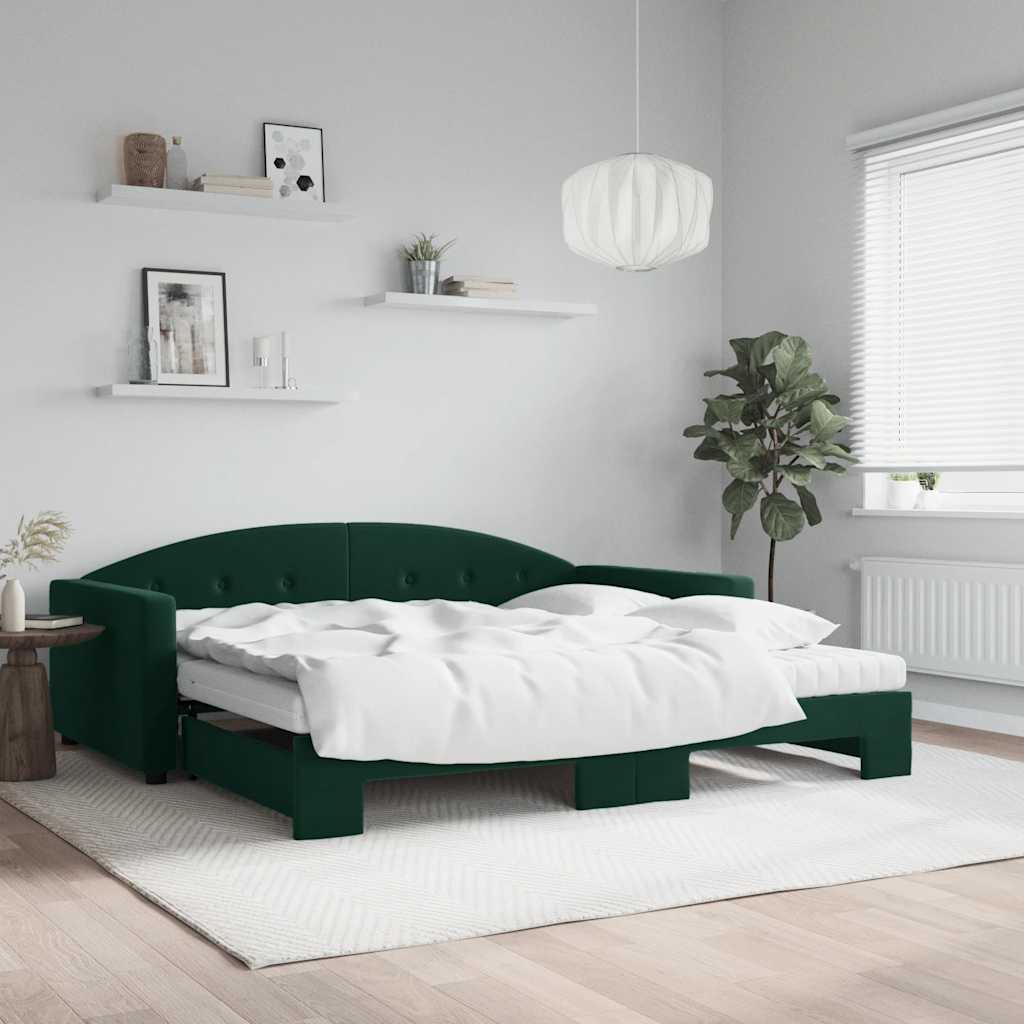 Lit de jour avec lit gigogne et matelas - 80x200 cm -Sensuri Maison