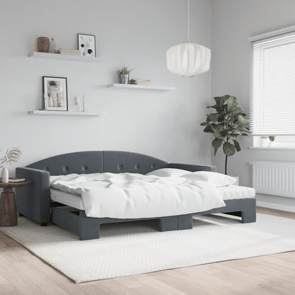 Lit de jour avec lit gigogne et matelas - 80x200 cm -Sensuri Maison