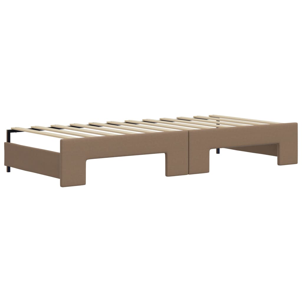 Lit de jour avec lit gigogne et matelas cappuccino 90x200 cm - Imagem 5