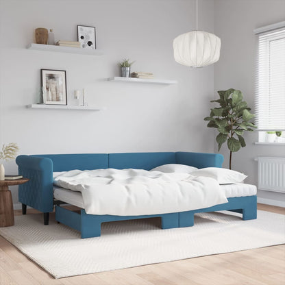 Lit de jour avec lit gigogne et matelas  80x200 cm velours - Imagem 1