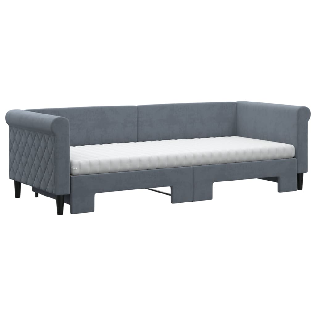 Lit de jour avec lit gigogne et matelas - 80x200 cm - Sensuri Maison