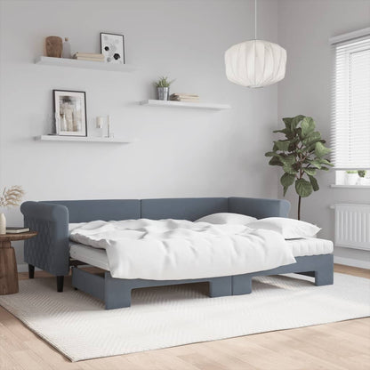 Lit de jour avec lit gigogne et matelas - 80x200 cm - Sensuri Maison