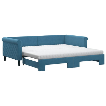 Lit de jour avec lit gigogne et matelas  80x200 cm velours - Imagem 14