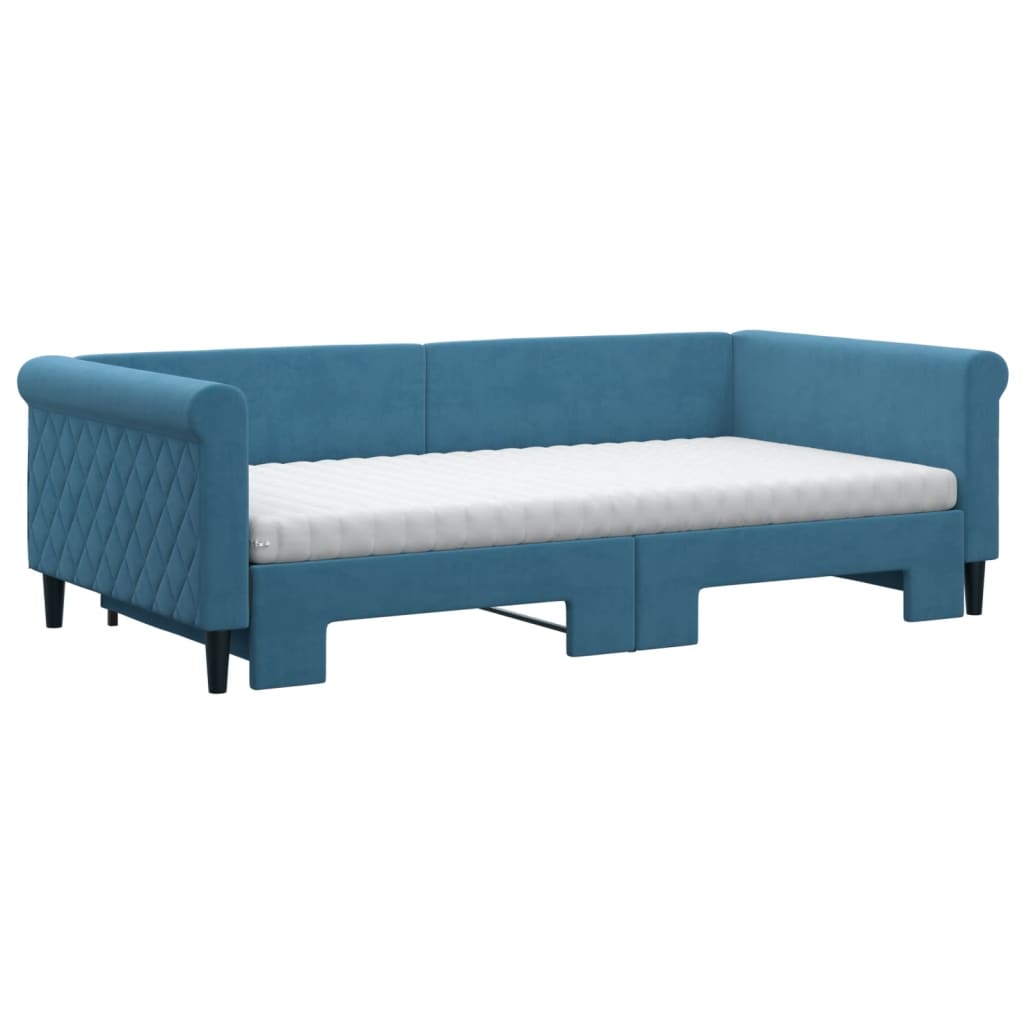 Lit de jour avec lit gigogne et matelas  80x200 cm velours - Imagem 15