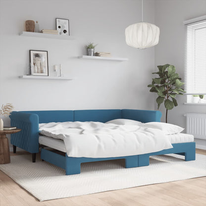 Lit de jour avec lit gigogne et matelas  80x200 cm velours - Imagem 13