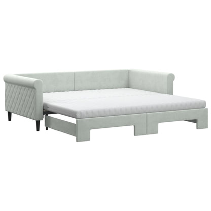 Lit de jour avec lit gigogne et matelas - 80x200 cm - Sensuri Maison