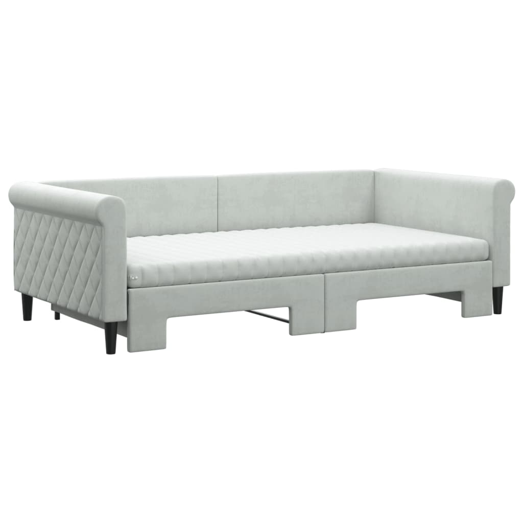 Lit de jour avec lit gigogne et matelas - 80x200 cm - Sensuri Maison