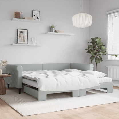 Lit de jour avec lit gigogne et matelas - 80x200 cm - Sensuri Maison