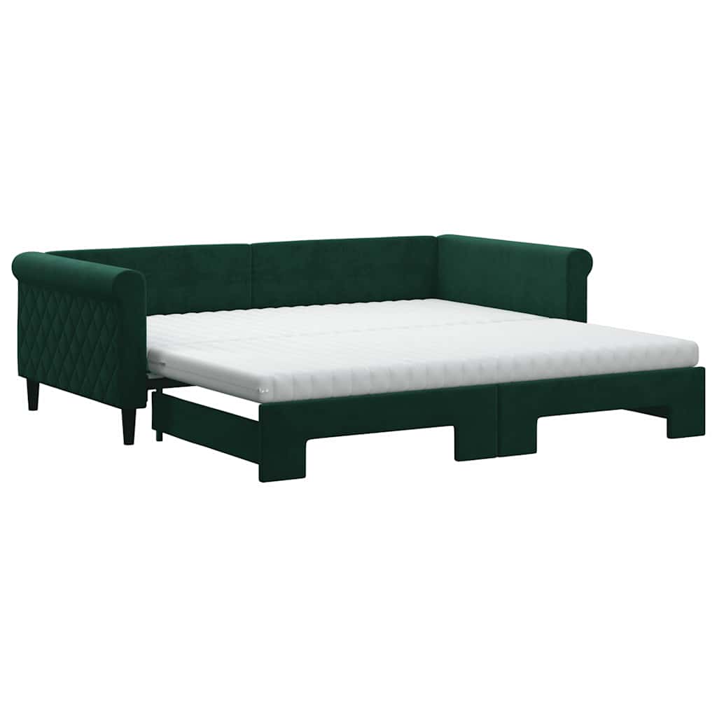 Lit de jour avec lit gigogne et matelas - 80x200 cm - Sensuri Maison