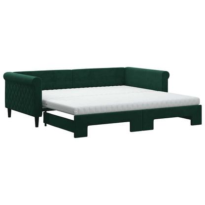 Lit de jour avec lit gigogne et matelas - 80x200 cm - Sensuri Maison