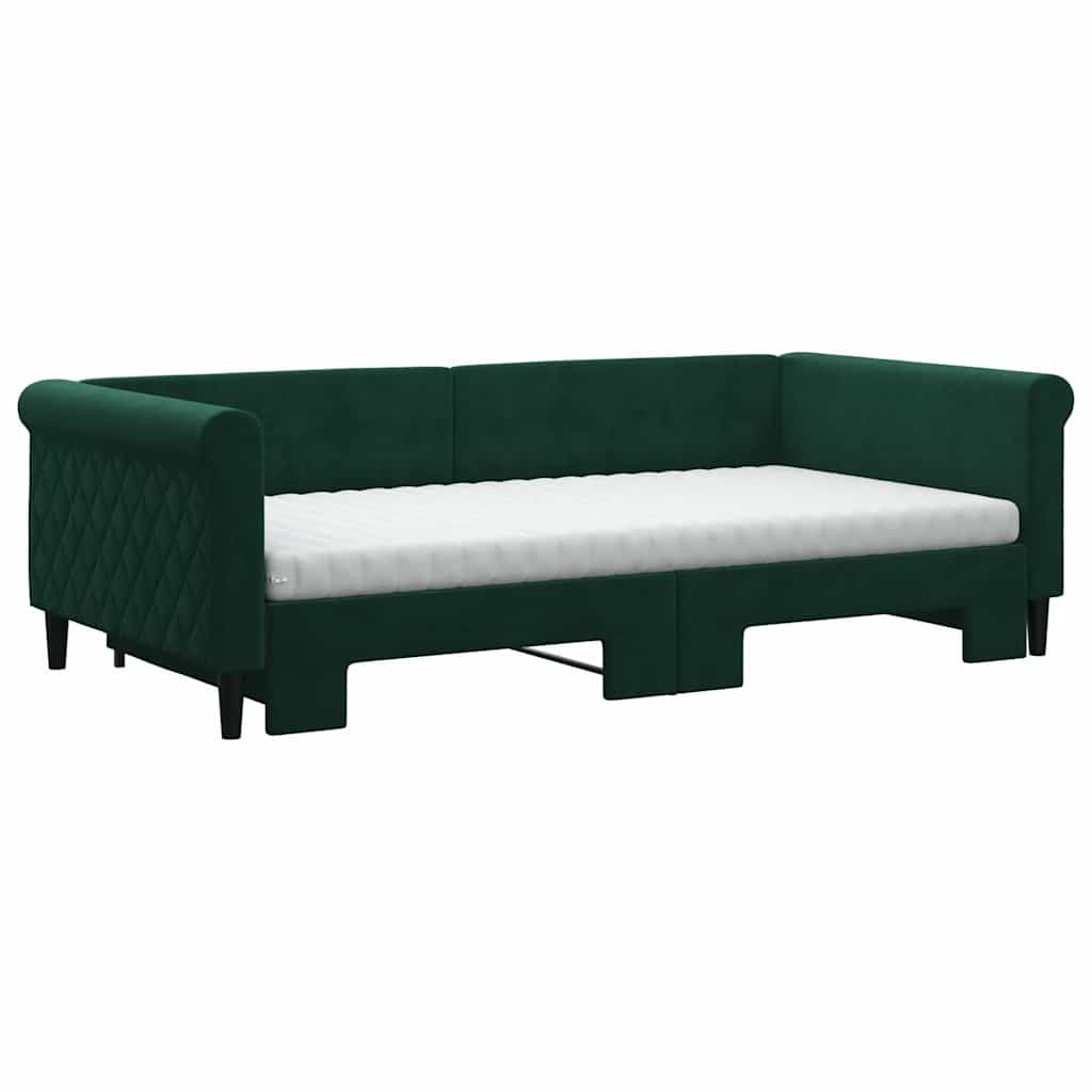Lit de jour avec lit gigogne et matelas - 80x200 cm - Sensuri Maison