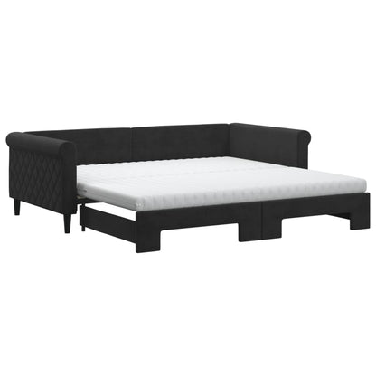 Lit de jour avec lit gigogne et matelas - 80x200 cm - Sensuri Maison