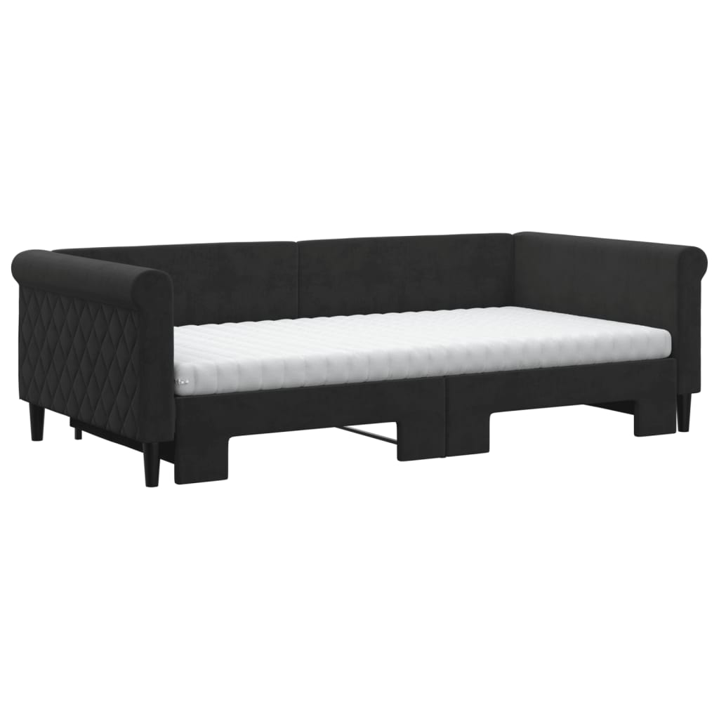 Lit de jour avec lit gigogne et matelas - 80x200 cm - Sensuri Maison