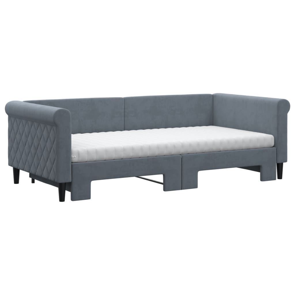 Lit de jour avec lit gigogne et matelas - 80x200 cm - Sensuri Maison