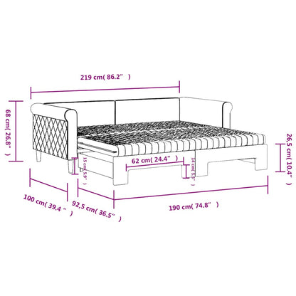 Lit de jour avec lit gigogne et matelas - 80x200 cm - Sensuri Maison